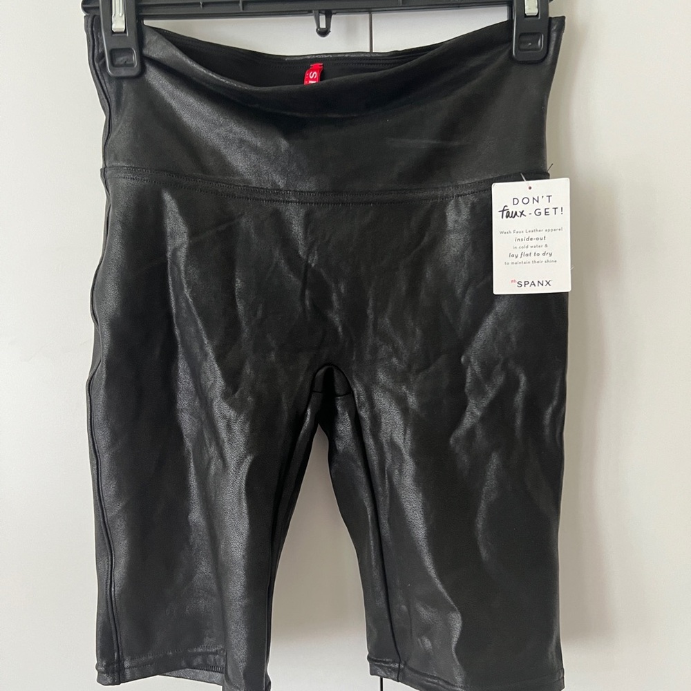 Spanx Faux Leather Bike Shorts